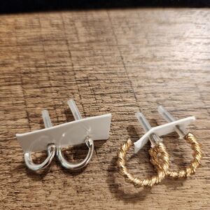 Silvertone And Goldtone Hoop Earrings